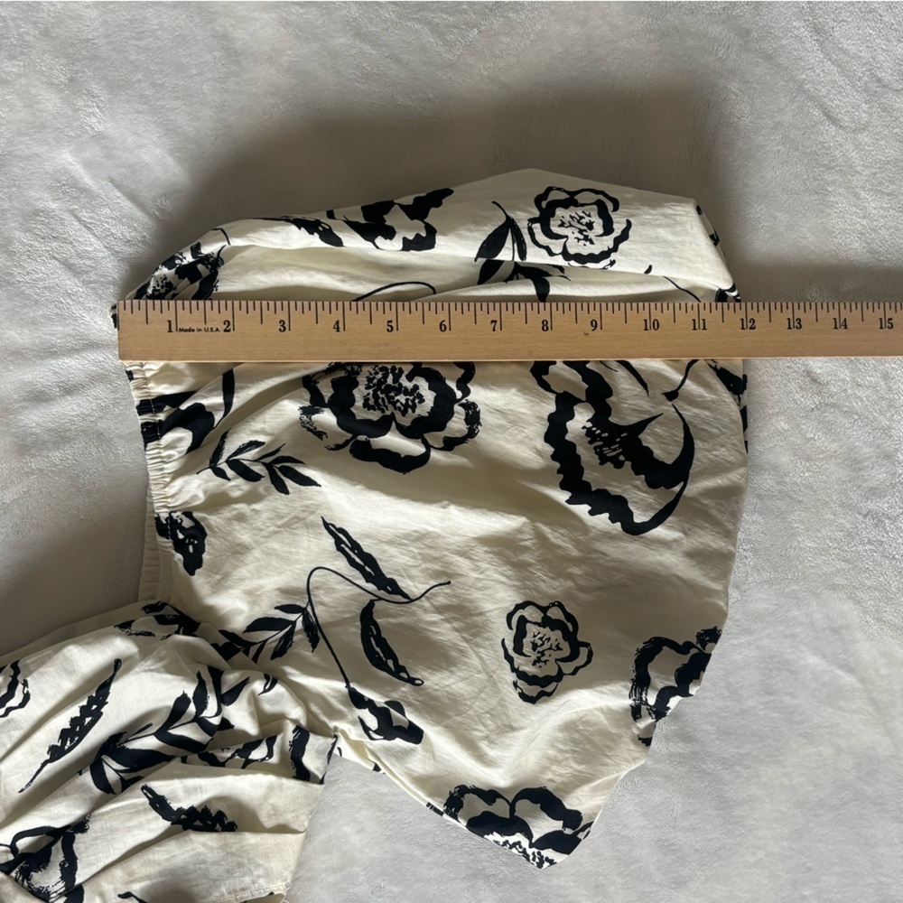 NWT Vestique Black & White Floral Puff Sleeve Babydoll Mini Romantic Dress Small - Picture 7 of 13